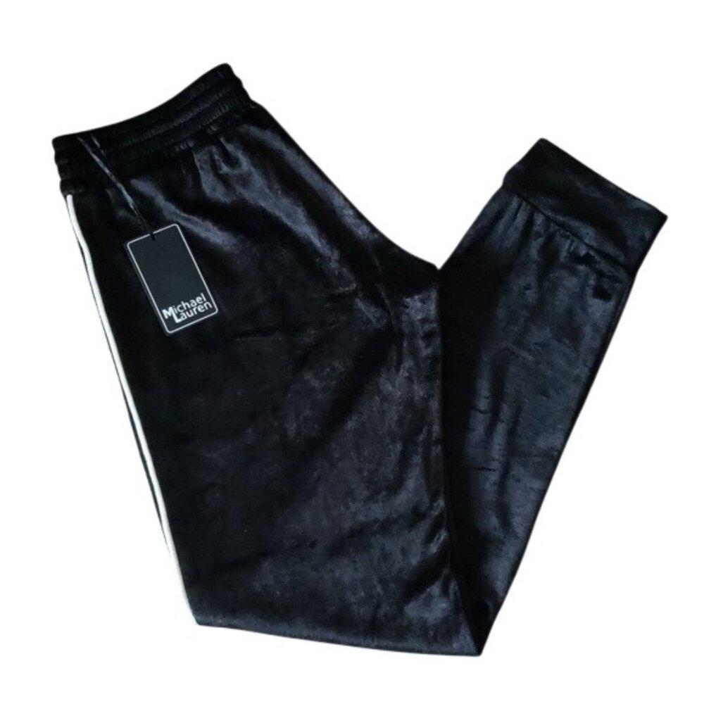 Michael Lauren Velour Jogger Pants Small New Black Luxury Loungewear Revolve